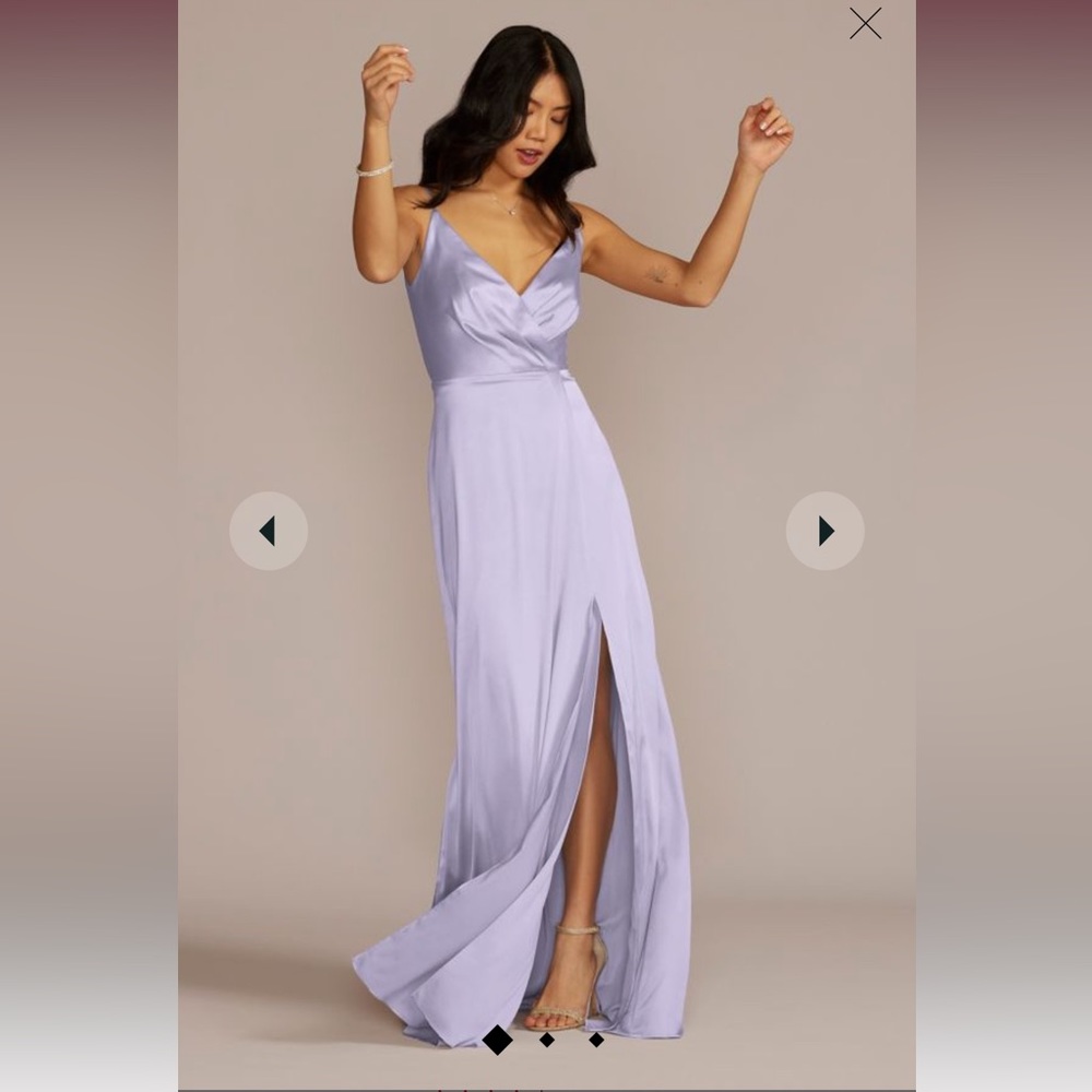 David’s Bridal Stretch Charmeuse Cowl Back Bridesmaid Dress